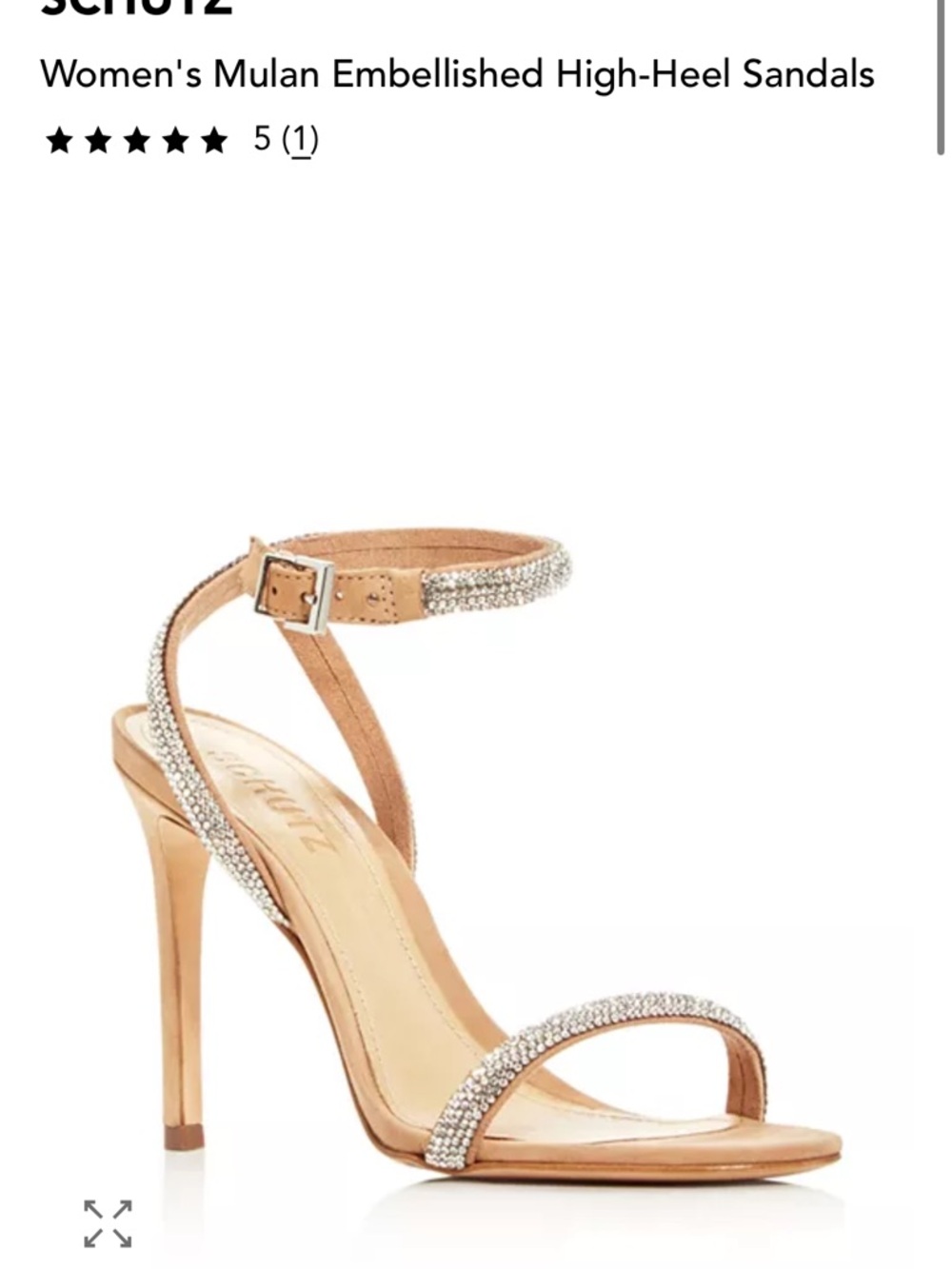 SCHUTZ Nude Embellished Ankle-Strap Stiletto Sandals